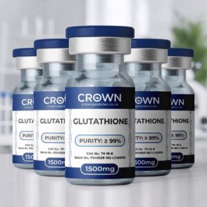 Glutathione 1500mg x 5 Vial Bundle research peptide packaging – Crown Peptides UK