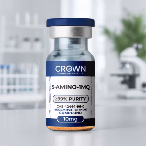 5-Amino-1MQ 10mg research compound vial, Crown Peptides UK